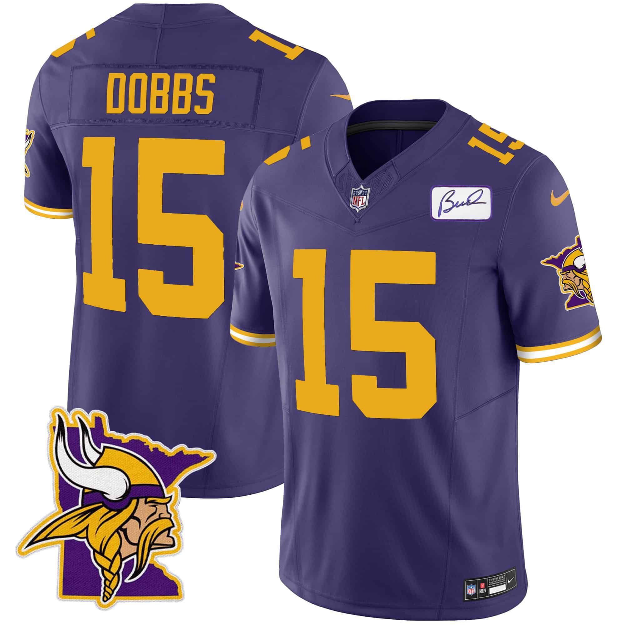 Men Minnesota Vikings #15 Dobbs Purple 2024 Nike Patch Classic Limited NFL Jersey style 2->indianapolis colts->NFL Jersey